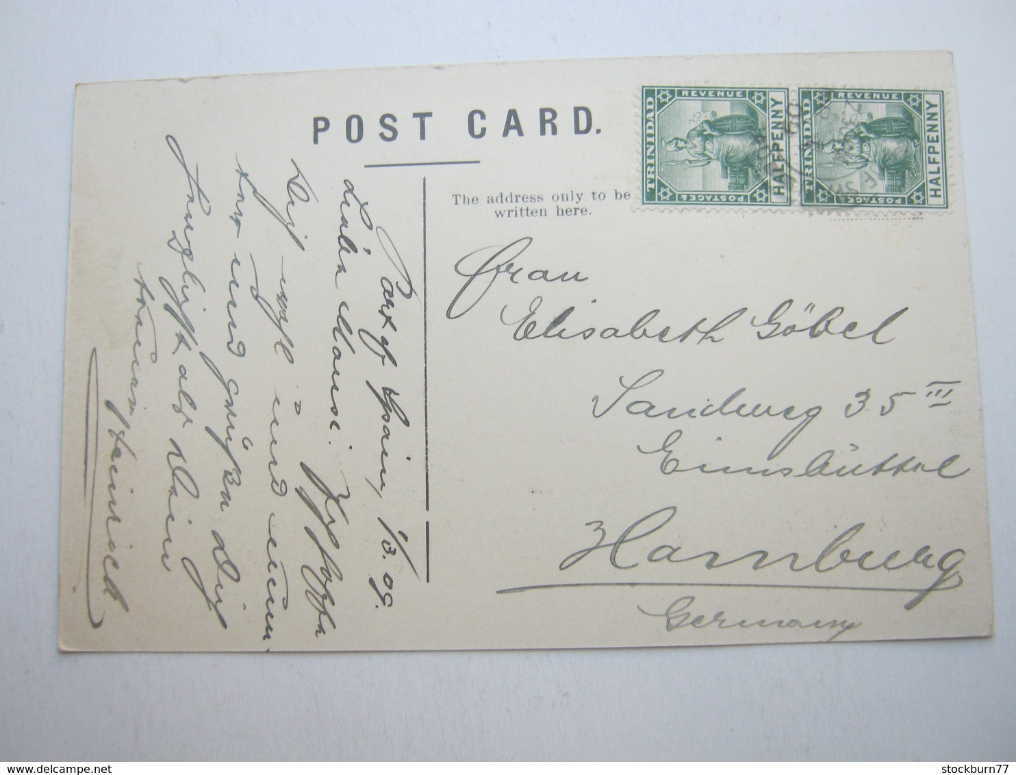 TRINIDAD , Postcard With Stamp Send To Germany 1909 - Trinidad