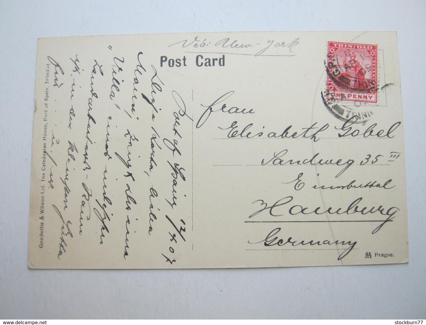 TRINIDAD , Postcard With Stamp Send To Germany 1909 - Trinidad