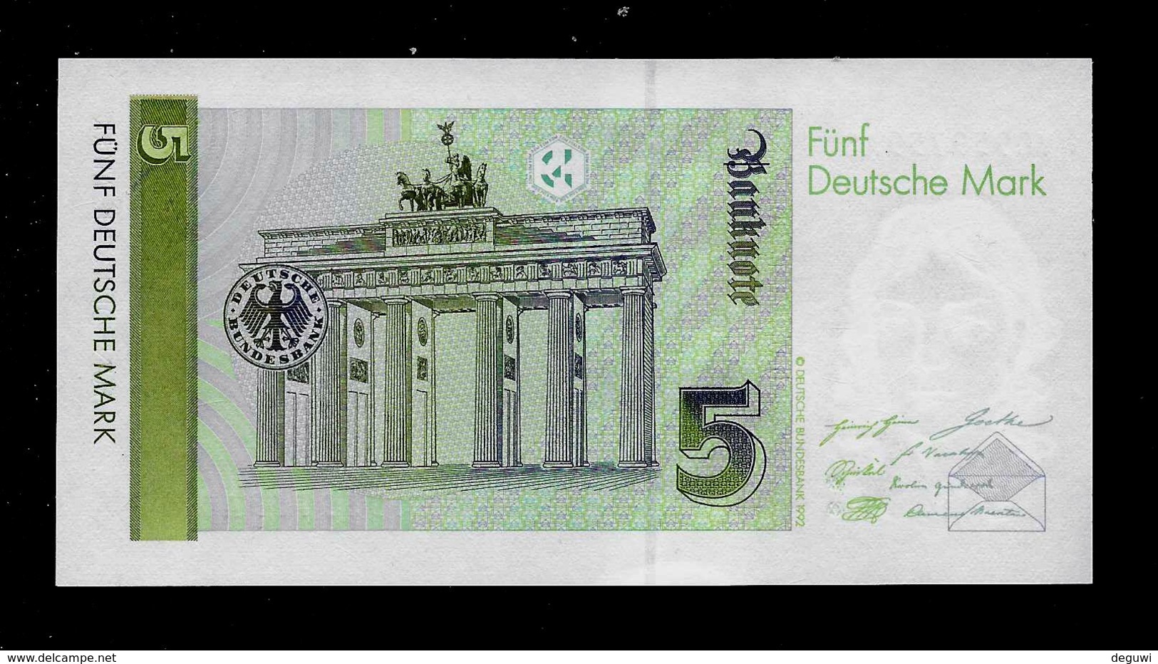 ERSATZNOTE,  5 DM, 1. 8. 1991,  RRRRR, UNC, Y0959759A0, Replacement Note - 5 Deutsche Mark