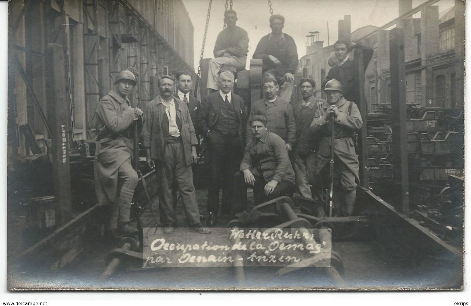 Lot De 10 Cartes Photos Miliaires "Occupation D'usines Allemandes Par Les Belges" Notamment De Boël - La Louvière