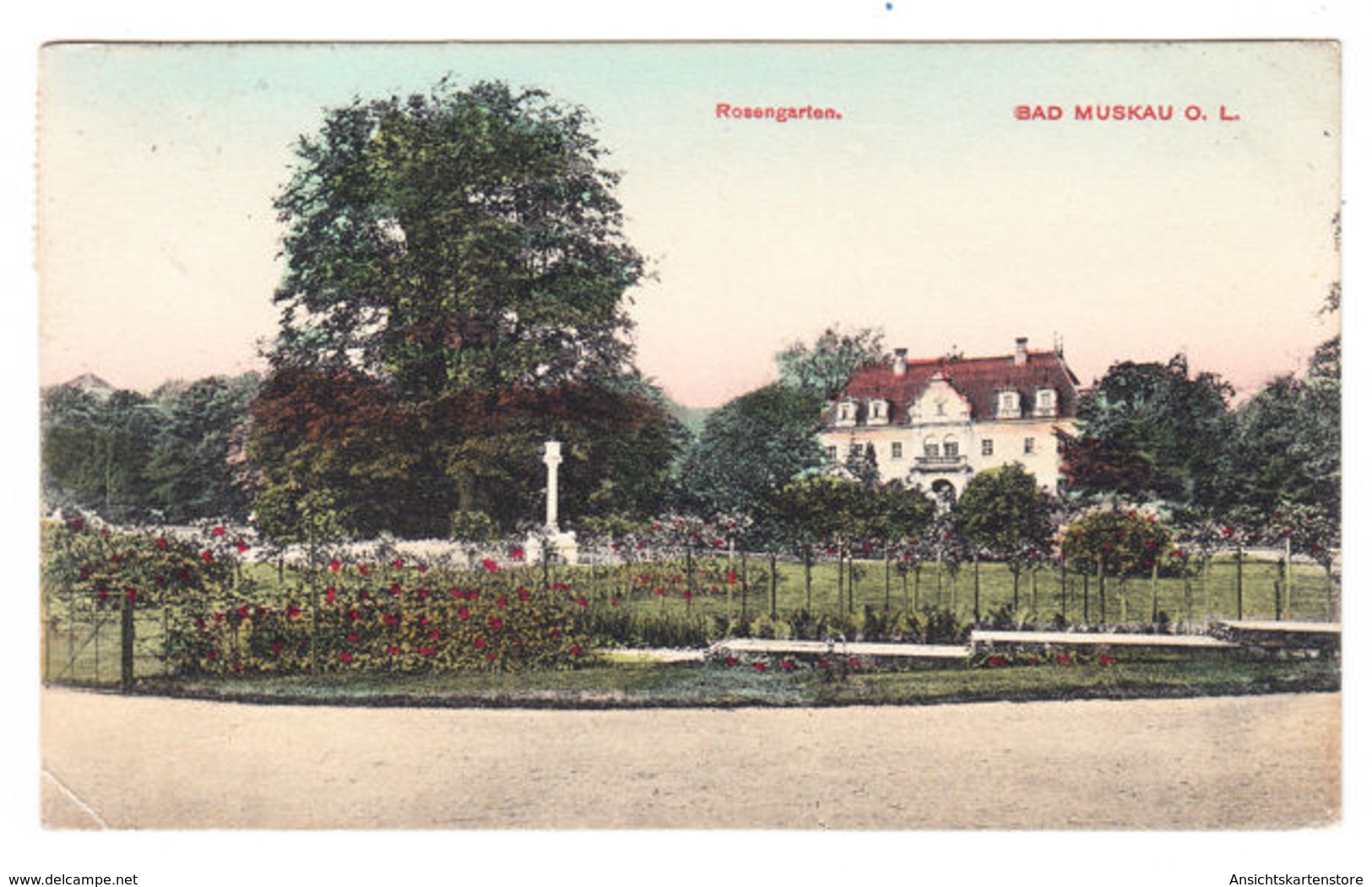 AK Bad Muskau, Rosengarten, Gel. 1912 - Bad Muskau