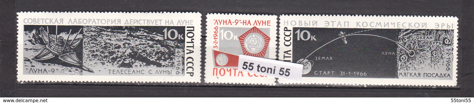 1966 Space Cosmos Luna-9   Mi-3296/98  3v.-MNH  USSR - Rusia & URSS