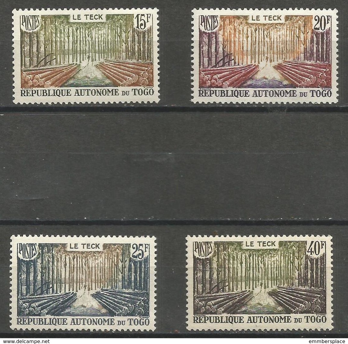 Togo - 1957 Teak Forest MNH **  Sc 343-6 - Unused Stamps