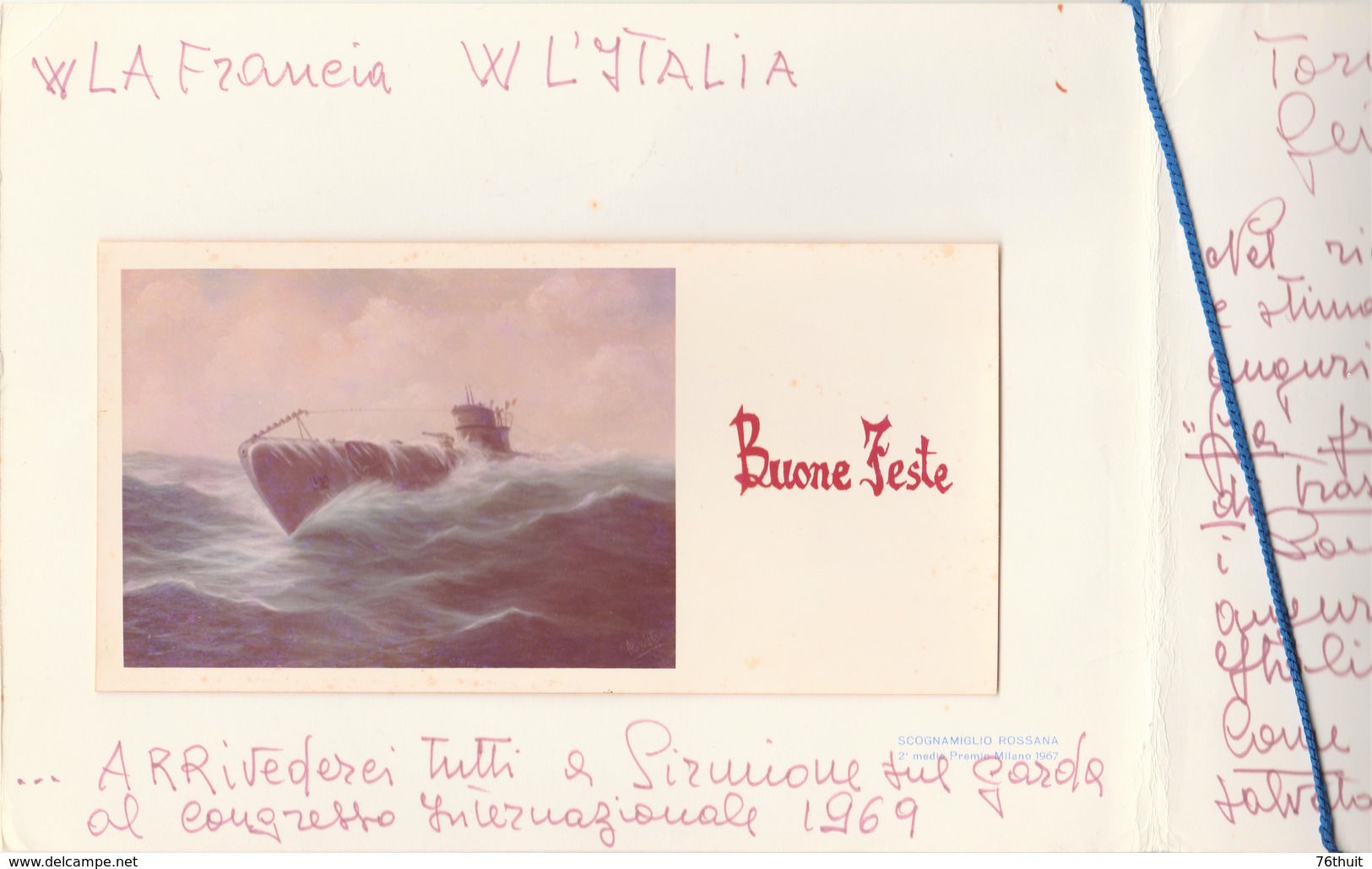 1969 - Carte Voeux - ITALIE - Pour Le Commandant AUFRAY - Marine, équipage - New Year