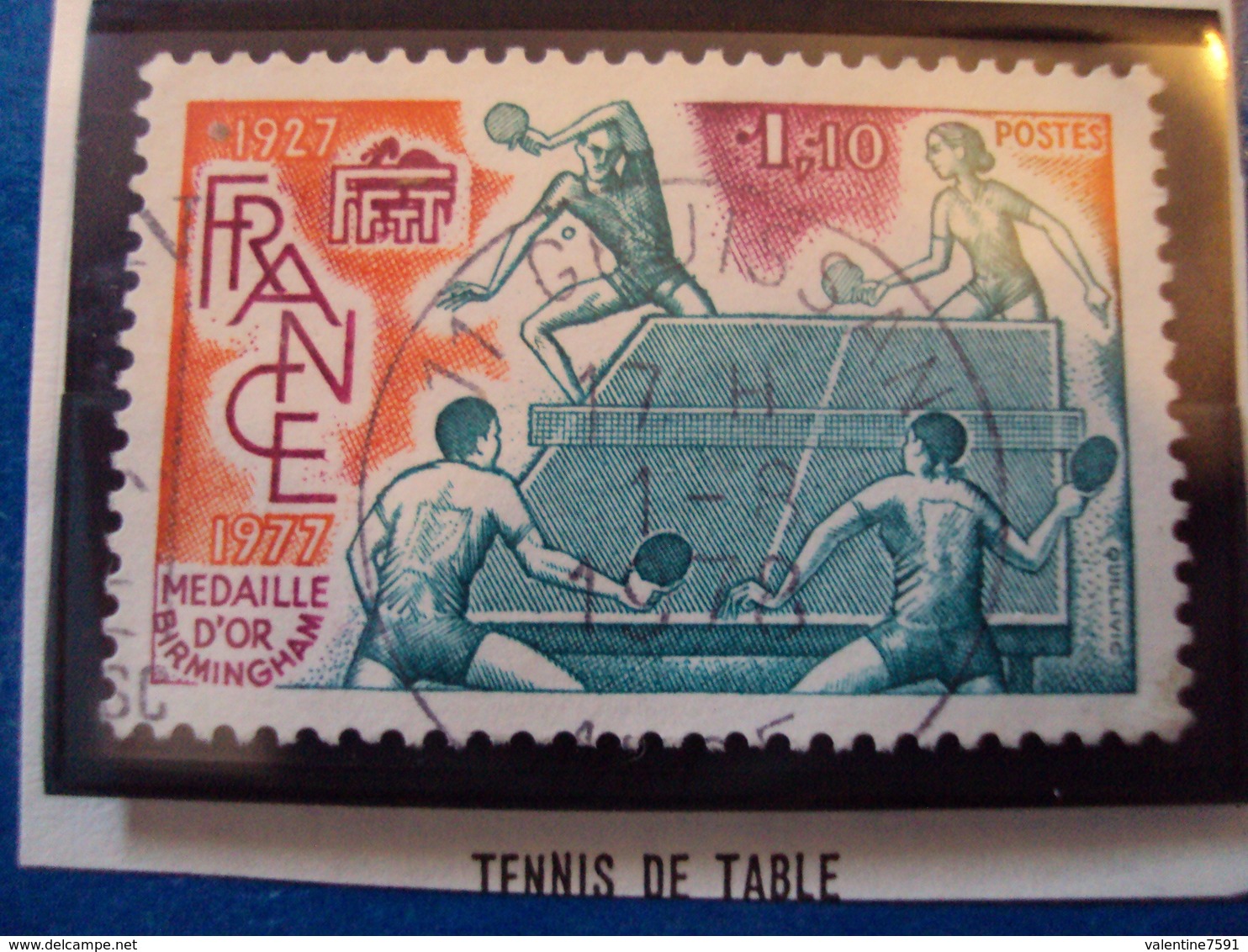 1970-79-timbre Oblitéré N°   1961  "  Tennis De Table     "       0.60 - Oblitérés