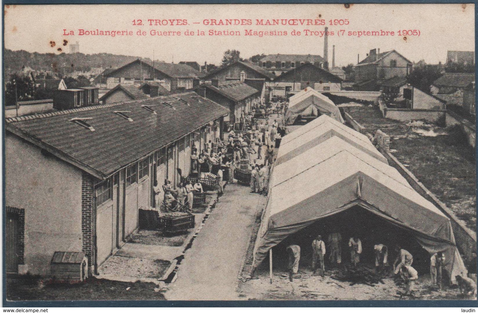 Troyes , Grandes Manoeuvres 1905 , La Boulangerie De Guerre De La Station Magasins De Troyes , Animée - Troyes