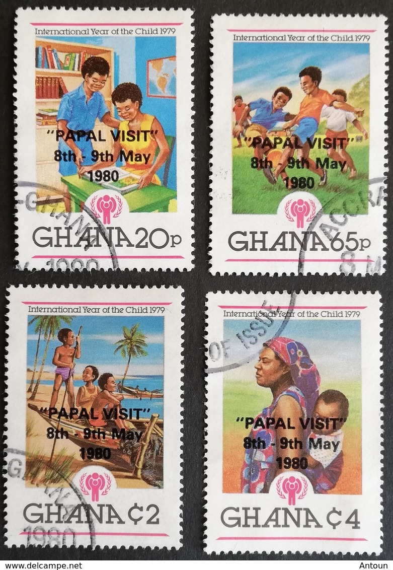 Ghana  1980 Intl. Year Of The Child Overprinted PAPA VISIT  USED - Ghana (1957-...)