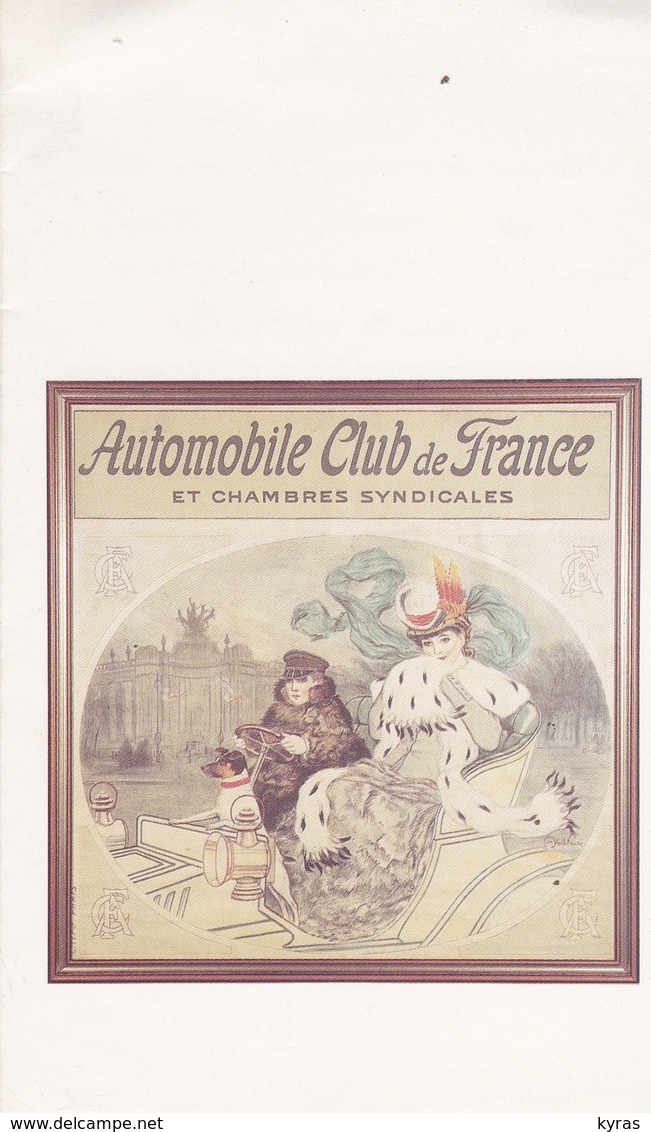 MENU 2 Volets 10,5 X 17 Cm. AUTOMOBILE CLUB DE FRANCE  Menu Du 13/10/2010  Repro  Illustr.C.F.A. - Menus