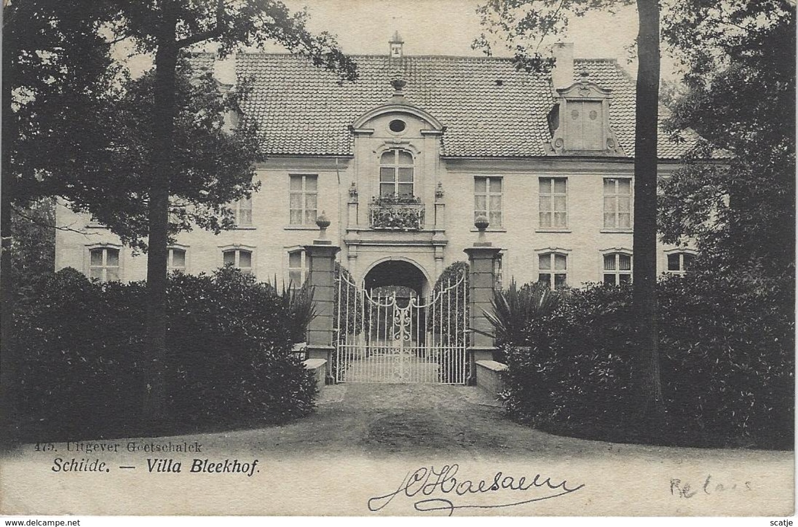 Schilde.   -   Villa Bleekhof.   -   RELAIS Stempel, Prachtige Kaart!    -   1906  Naar   Gand - Schilde