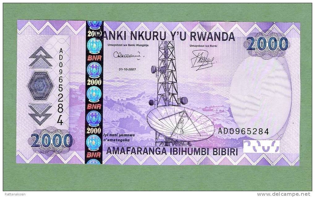 RWANDA P36  2000  FRANCS 2007 #AD     UNC. - Rwanda