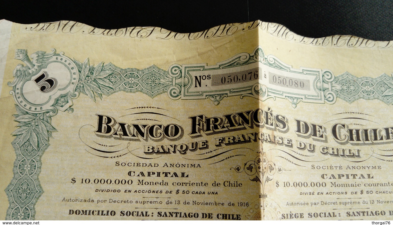 BANQUE FRANCAISE DU CHILI 1917 BONS AU PORTEUR - Unclassified