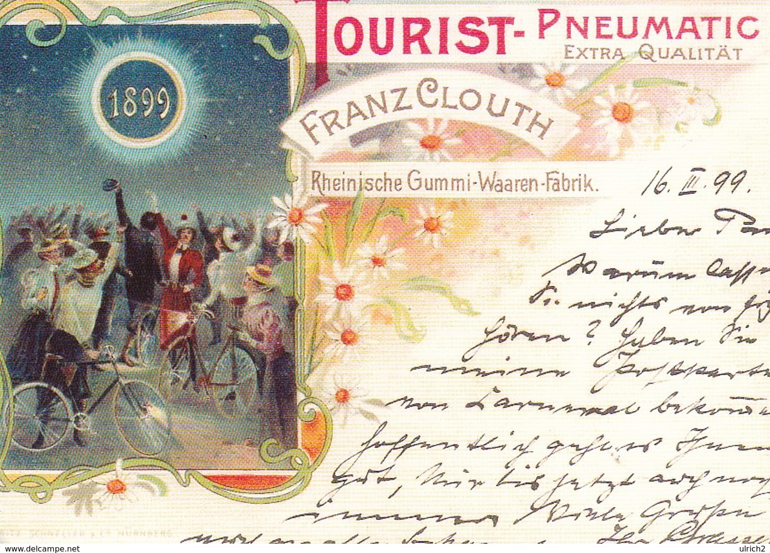 AK Werbung Für Clouth Aus Dem Jahre 1899 - Rheinische Gummi-Waaren-Fabrik - Repro (40553) - Werbepostkarten