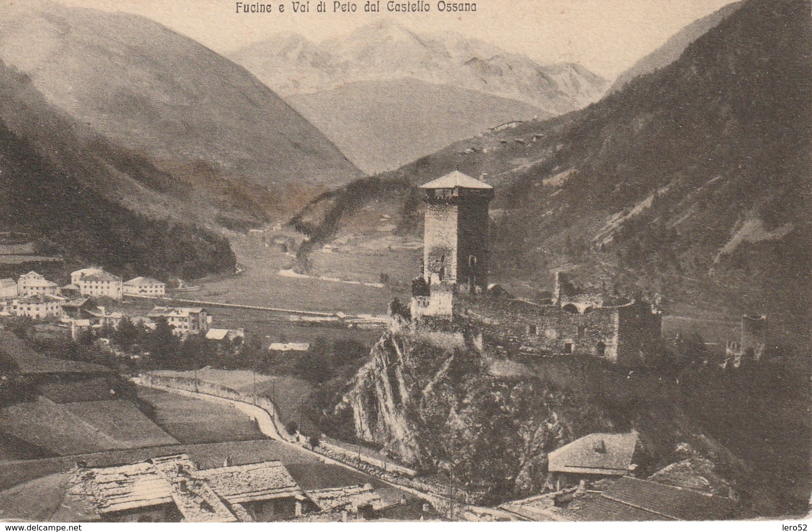 FUCINE E VAL DI PEIO DAL CASTELLO OSSANA VEDUTA PANORAMICA D'EPOCA ANNO 1919 - Trento