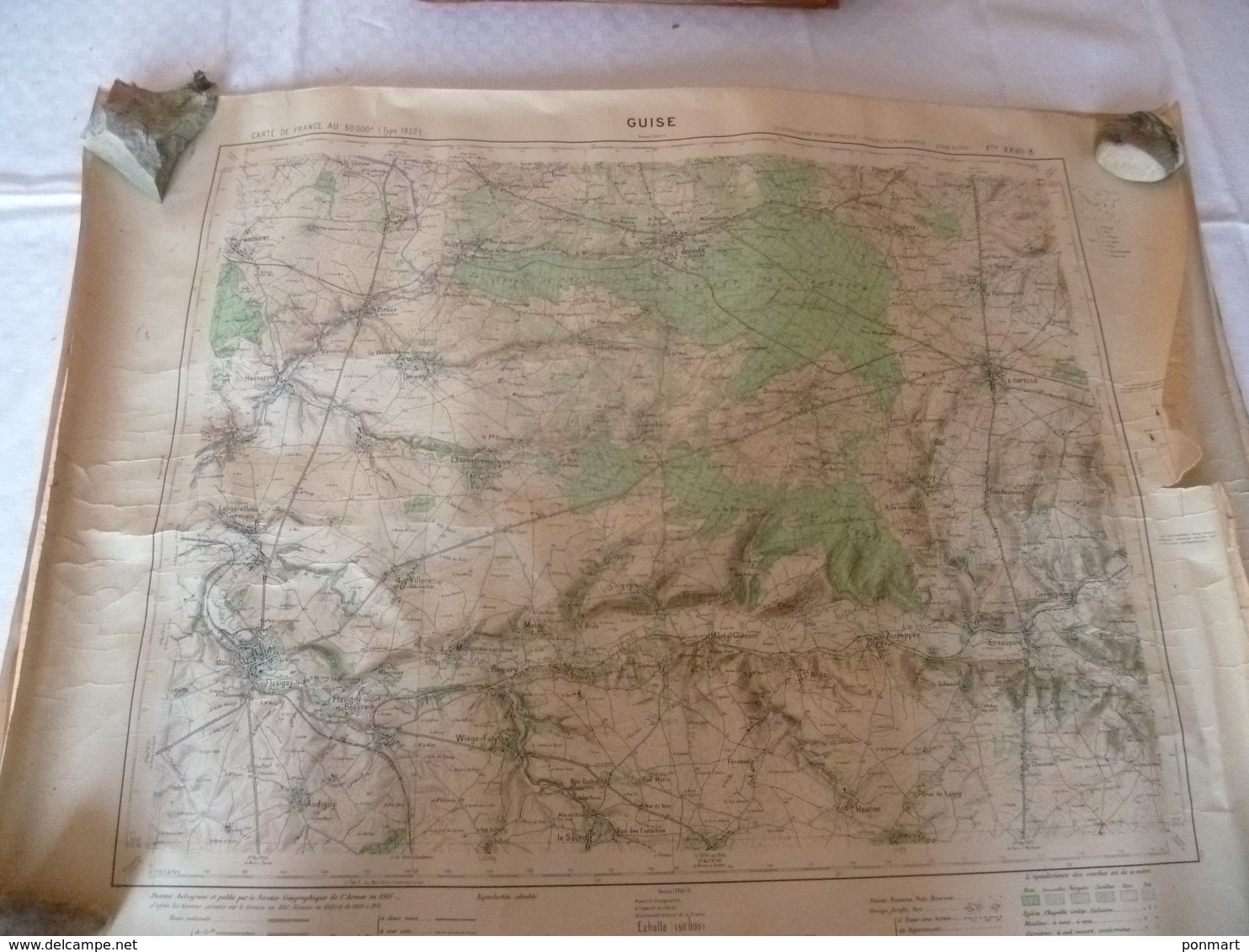 lot  de 3 cartes topographiques Guise , Bohain , Trélon