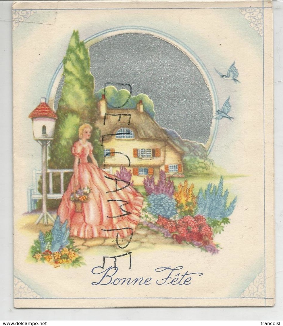 Bonne Fête. Jeune Femme Dans Un Jardin Fleuri. Oiseaux Bleus:" Que Vos Souhaits Se Réalisent..." - A Systèmes