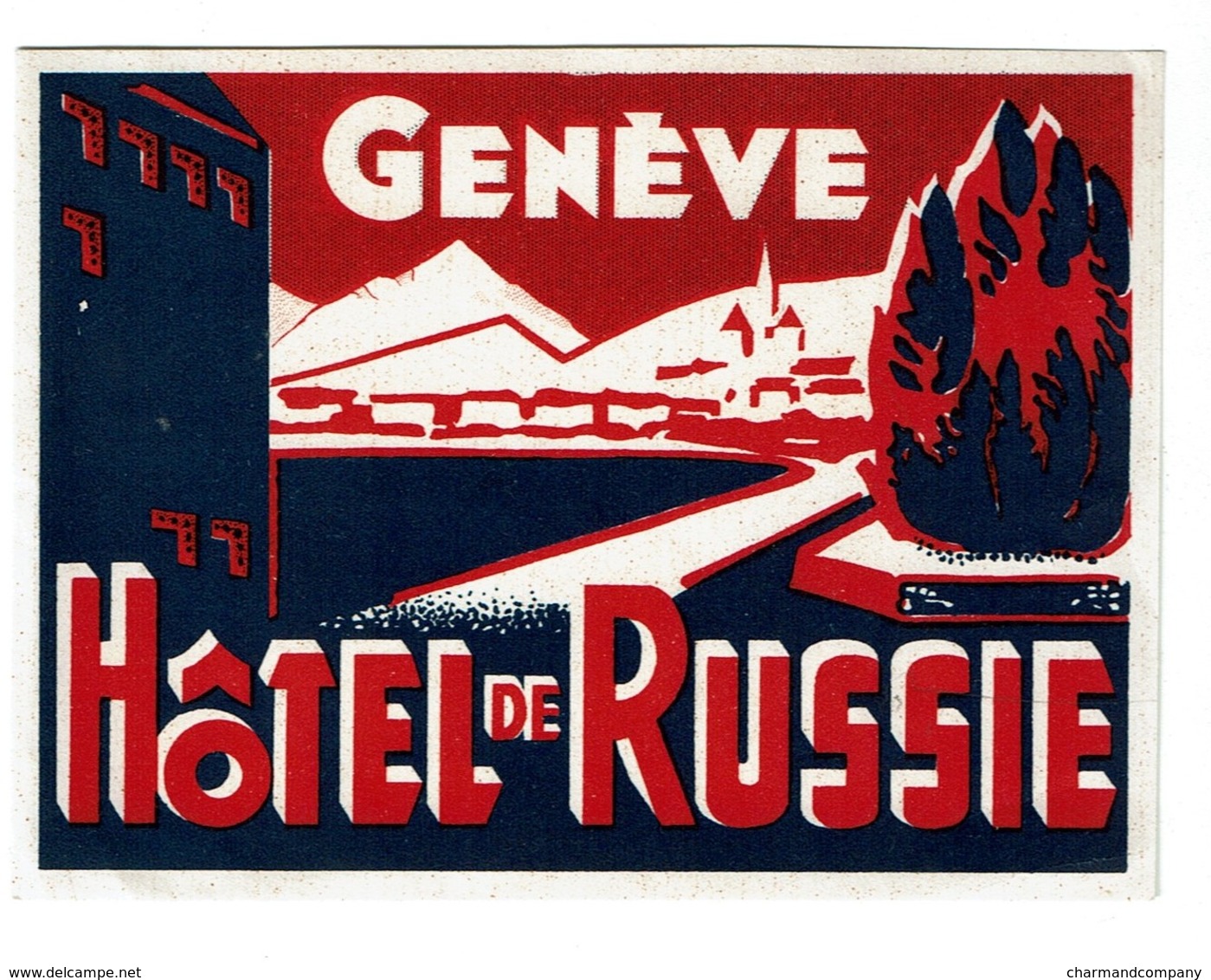 Etiquette D'Hôtel Suisse - GENEVE - Hôtel De Russie - LUGGAGE LABEL - Voir Scan - Etiquettes D'hotels