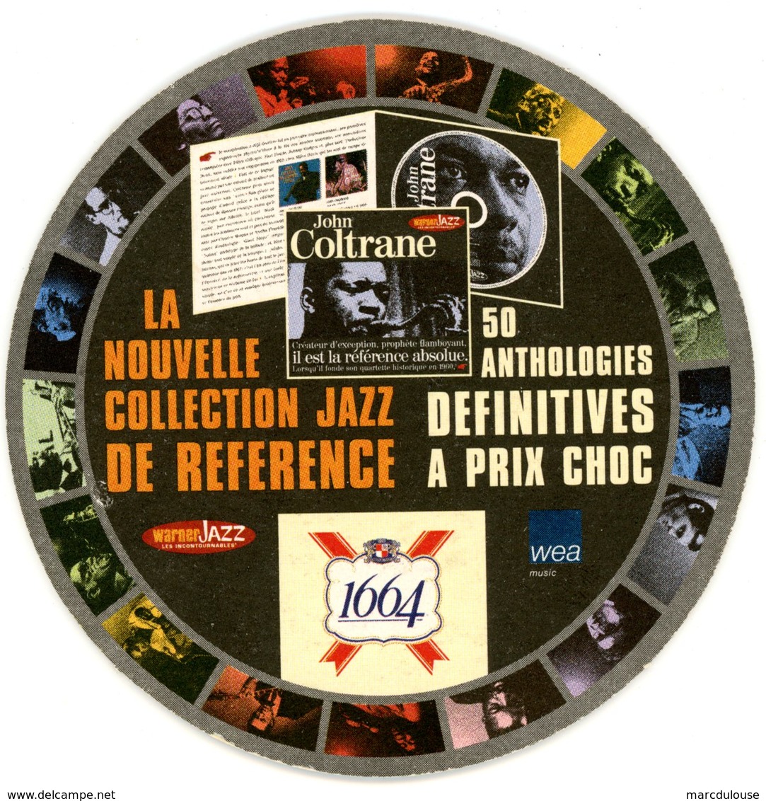France. 1664. Kronenbourg. John Coltrane. Warner Jazz. Les Incontournables. La Nouvelle Collection Jazz De Référence. - Sous-bocks