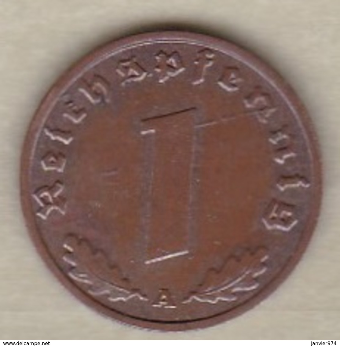 1 Reichspfennig 1938 A (BERLIN)  Bronze - 1 Reichspfennig