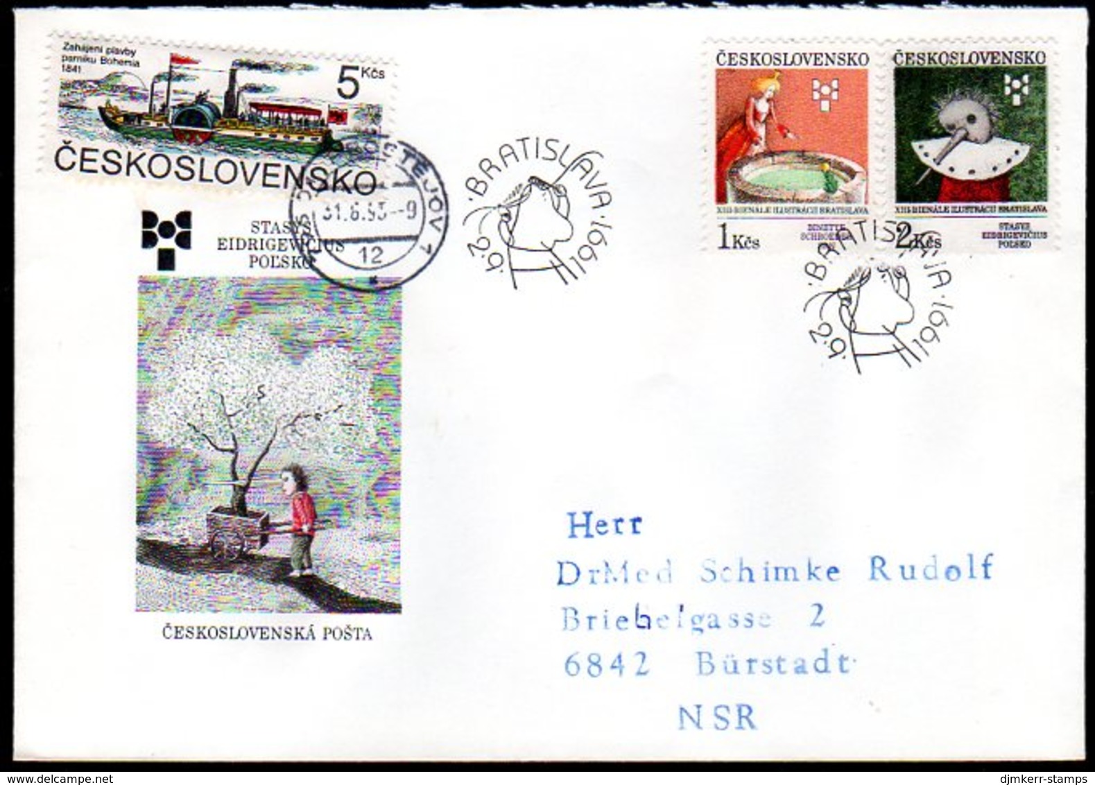 CZECHOSLOVAKIA 1991 Childrens Book Illustrations FDC.  Michel 3093-94 - FDC