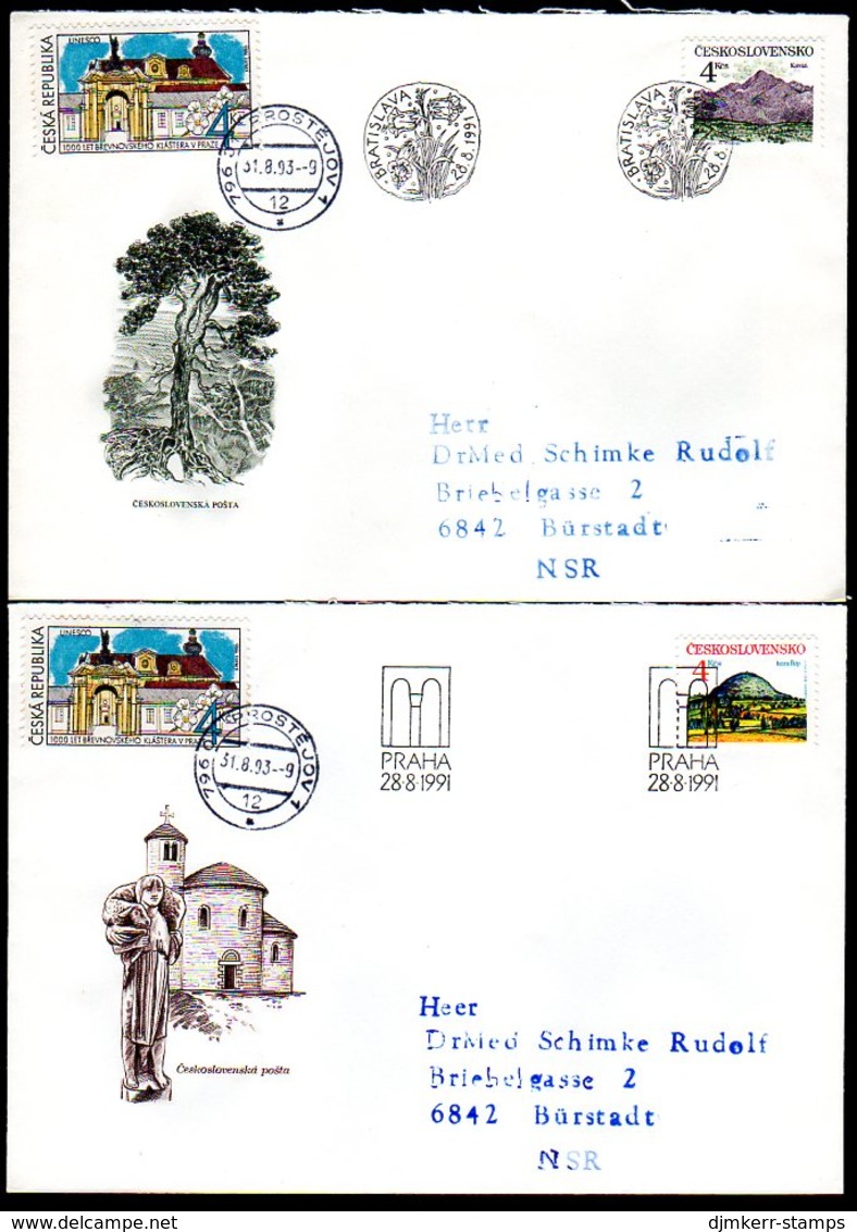 CZECHOSLOVAKIA 1991 Scenic Attractions FDC.  Michel 3091-92 - FDC