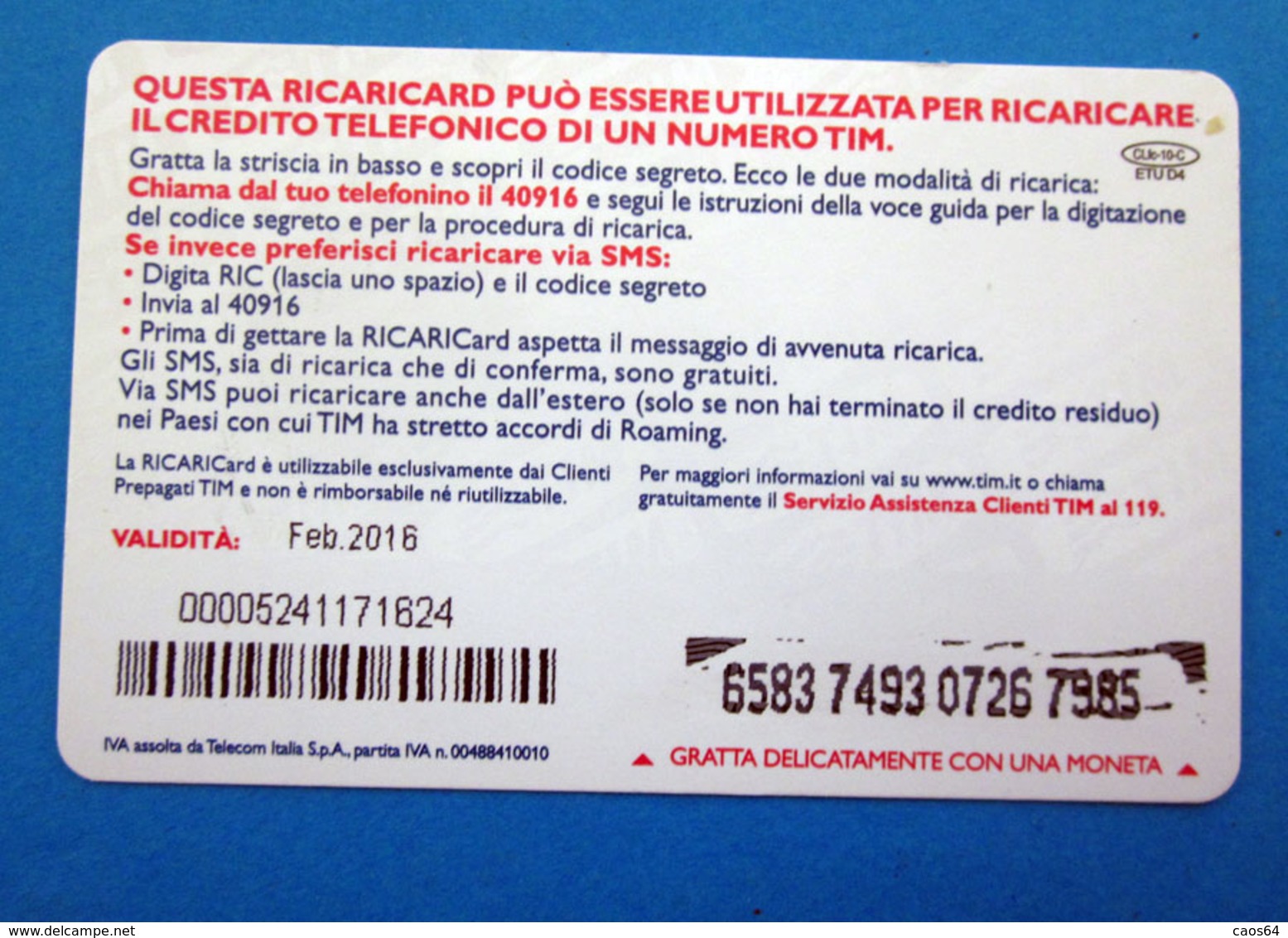 TIM   10.00 € CUBO LIBRI - Schede GSM, Prepagate & Ricariche