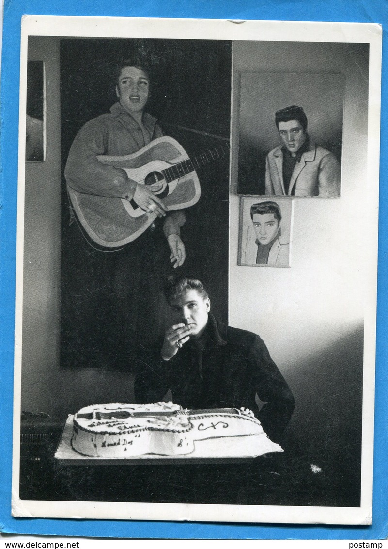 ELVIS PRESLEY BIRTHDAY-graceland 1960-Memphis-devant Son Gateau Guitare-édition  H Dauman 1989 - Artistes