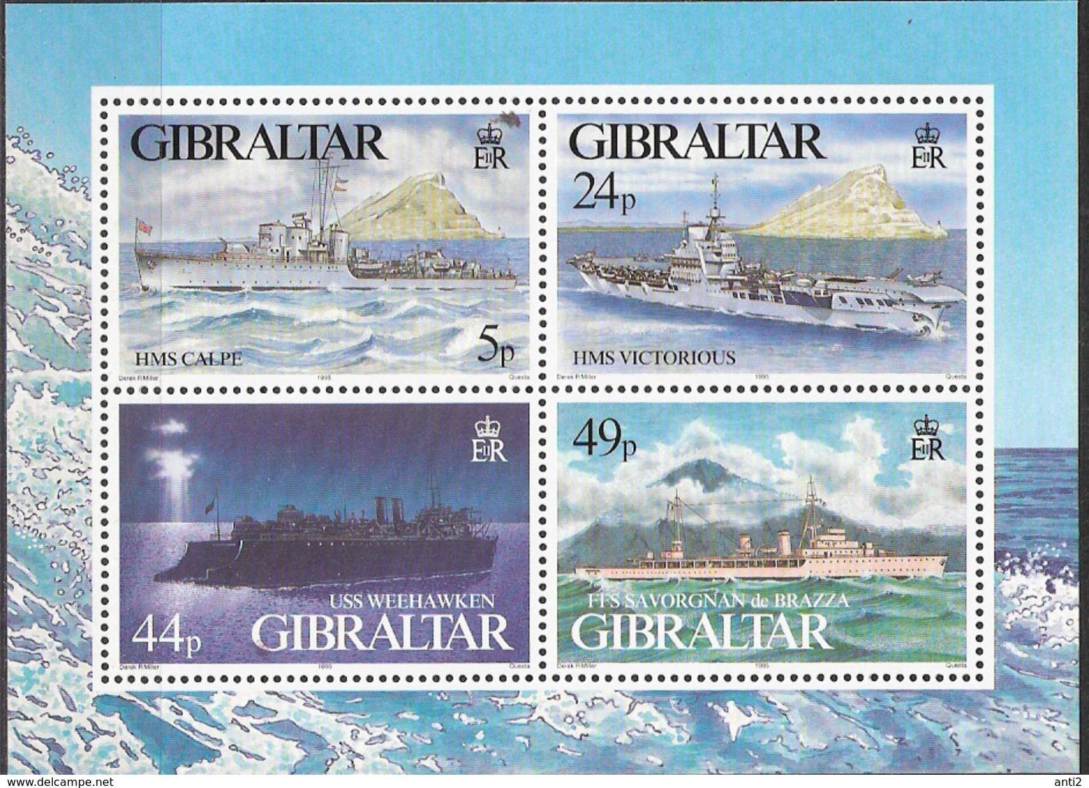 Gibraltar 1995 Warships In World War II (III). Mi Bloc 22 MNH(**) - Gibraltar