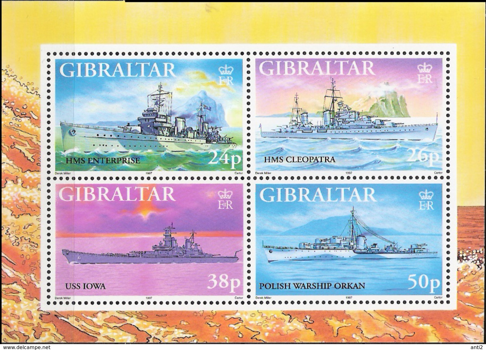 Gibraltar 1997 Warships In World War II (V)  Mi Bloc 29 MNH(**) - Gibraltar