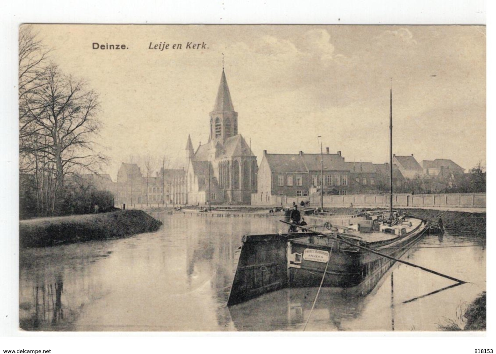 Deinze  Leije En Kerk 1919 - Deinze