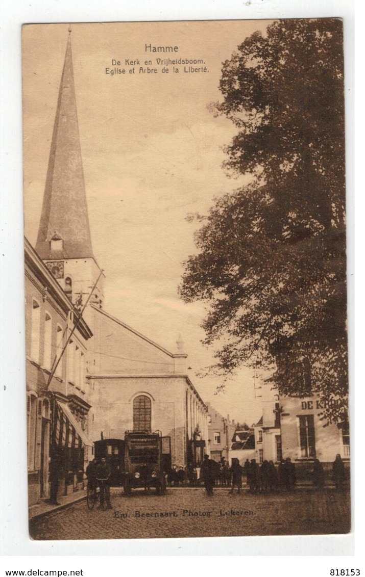 Hamme  De Kerk En Vrijheidsboom - Hamme