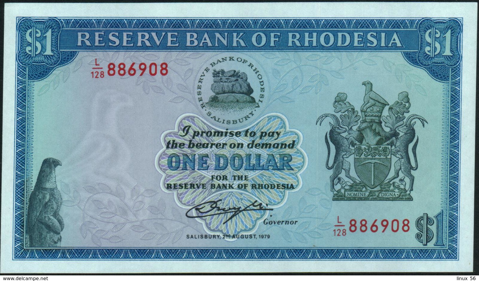 RHODESIA - 1 Dollar 02.08.1979 UNC P.38 - Rhodesia