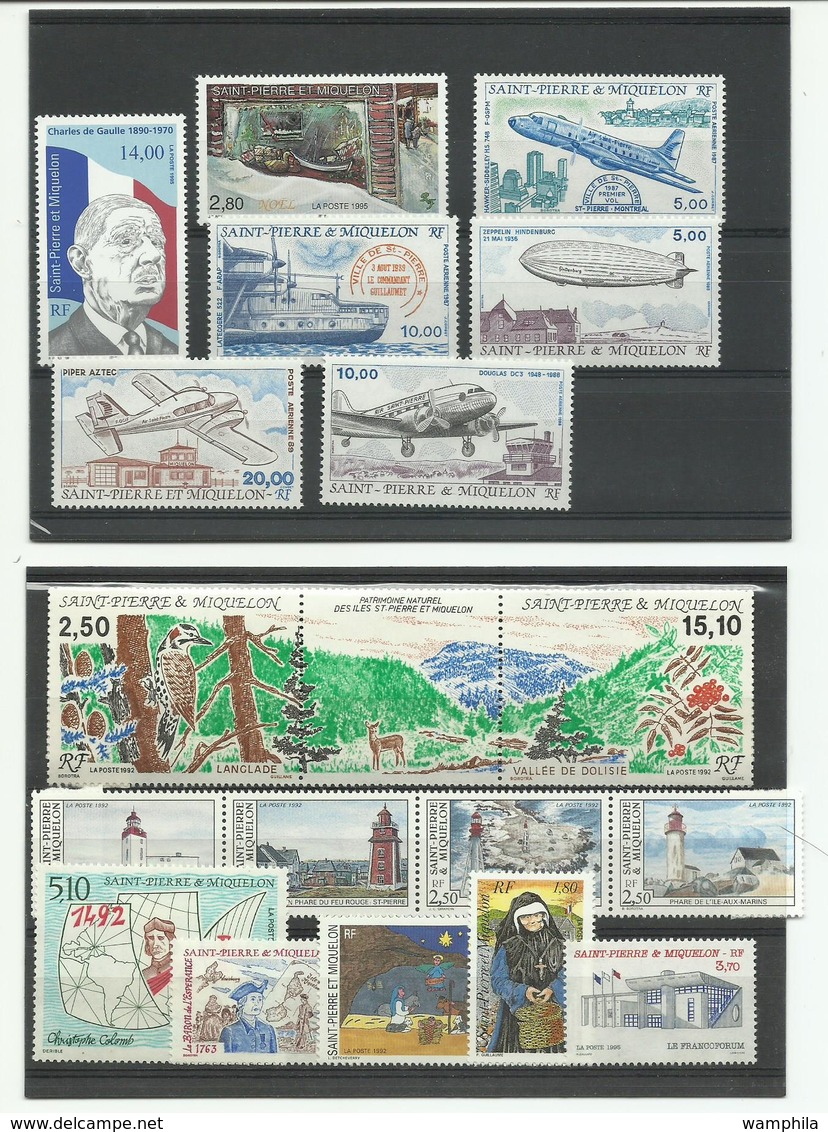 St Pierre & Miquelon, Lot De Poste, P.A. Blocs, Neufs** MNH, Faciale 45€ - Collections, Lots & Series