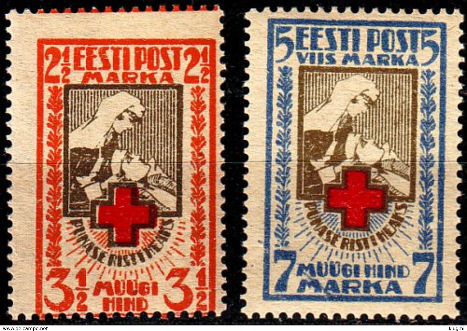 ESTLAND ESTONIA [1921] MiNr 0029-30 A ( **/mnh ) Rotes Kreuz - Estland