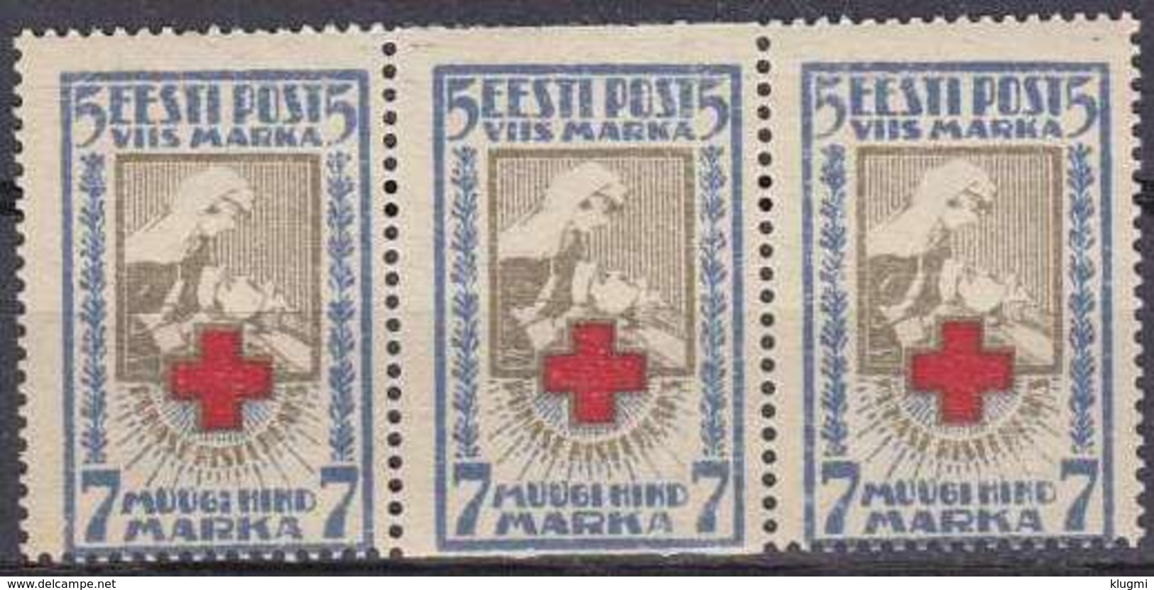 ESTLAND ESTONIA [1921] MiNr 0030 A Uw ( **/mnh ) [01] Rotes Kreuz 3er - Estland