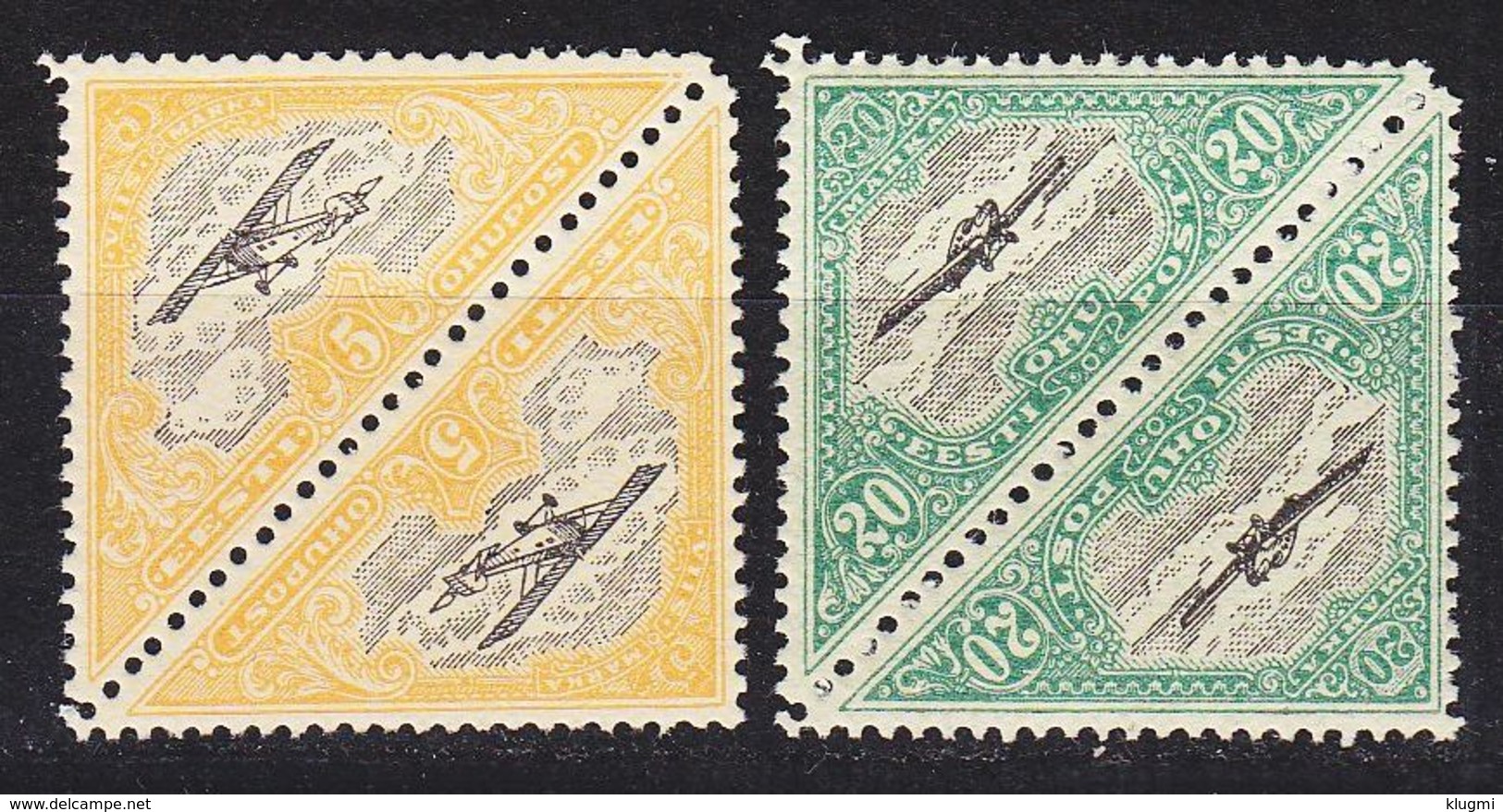 ESTLAND ESTONIA [1924] MiNr 0048 A Ex ( **/mnh ) [01] Flugzeug 2x 2er - Estland