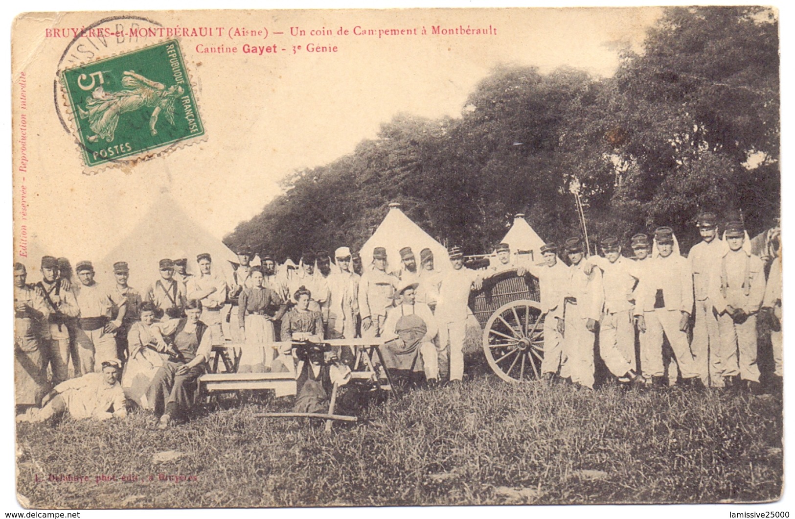 Aisne Bruyeres Et Montberault Un Coin De Campement Cantine Gayet 3° Génie - Autres & Non Classés