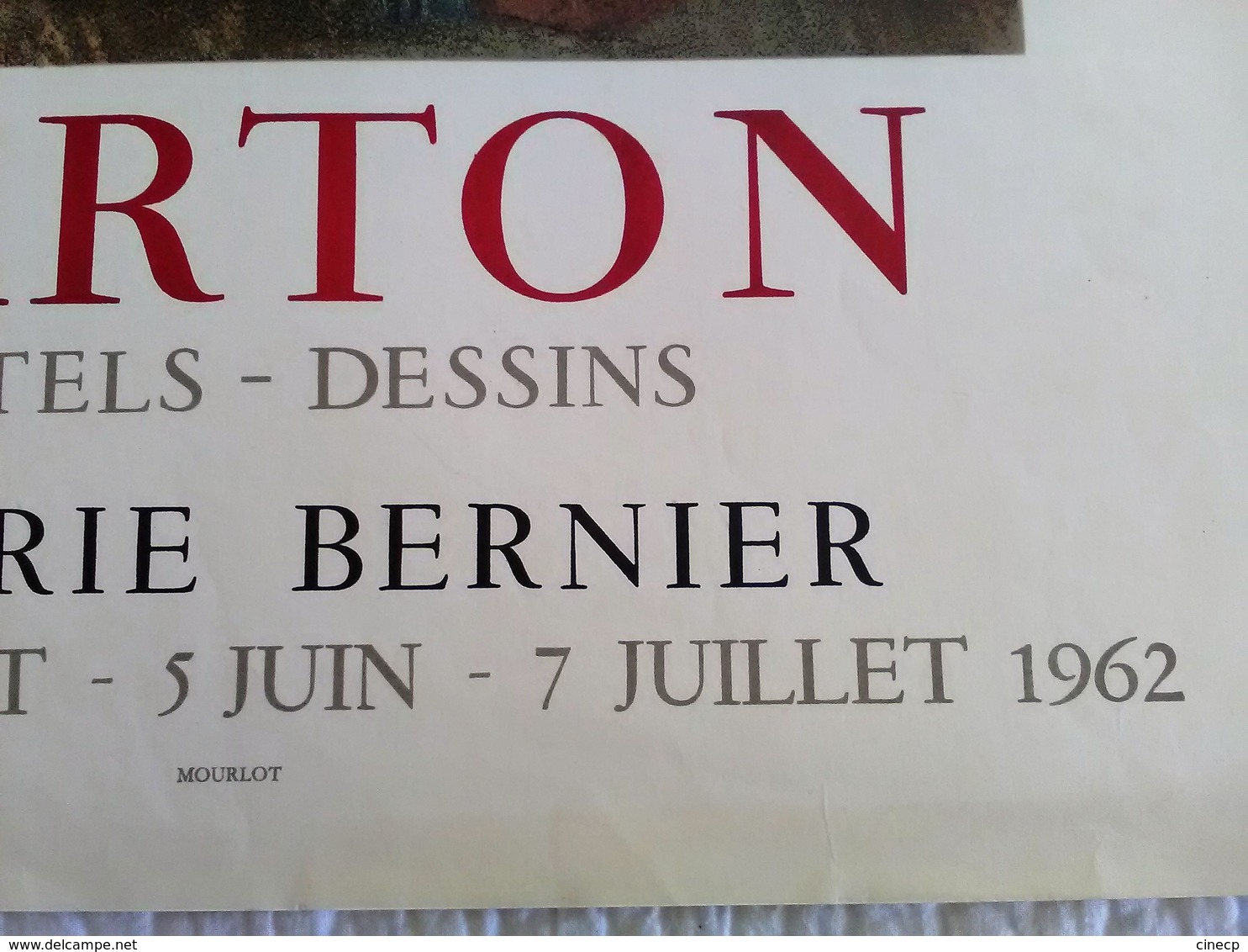 AFFICHE ANCIENNE ORIGINALE LITHOGRAPHIQUE CARTON Galerie Bernier 1962 MOURLOT IMPRIMEUR - NU - Affiches