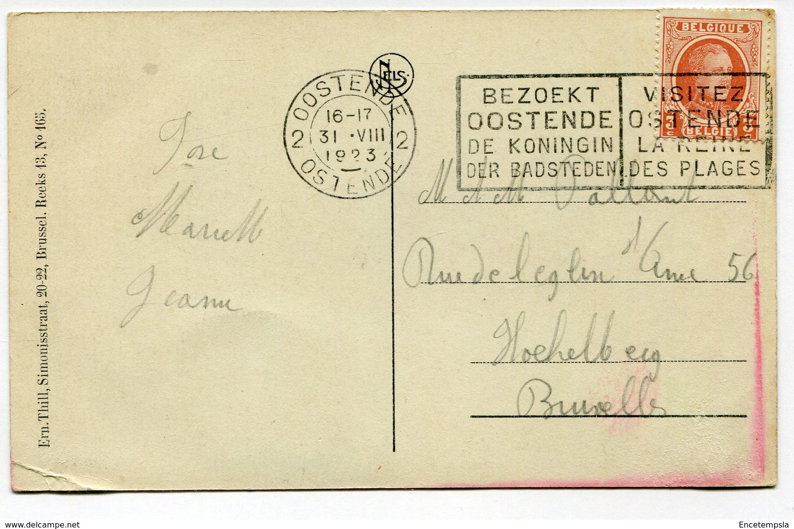 CPA - Carte Postale - Belgique - Ostende - Binnenzicht Van Visschershut - 1923 (M8188) - Oostende