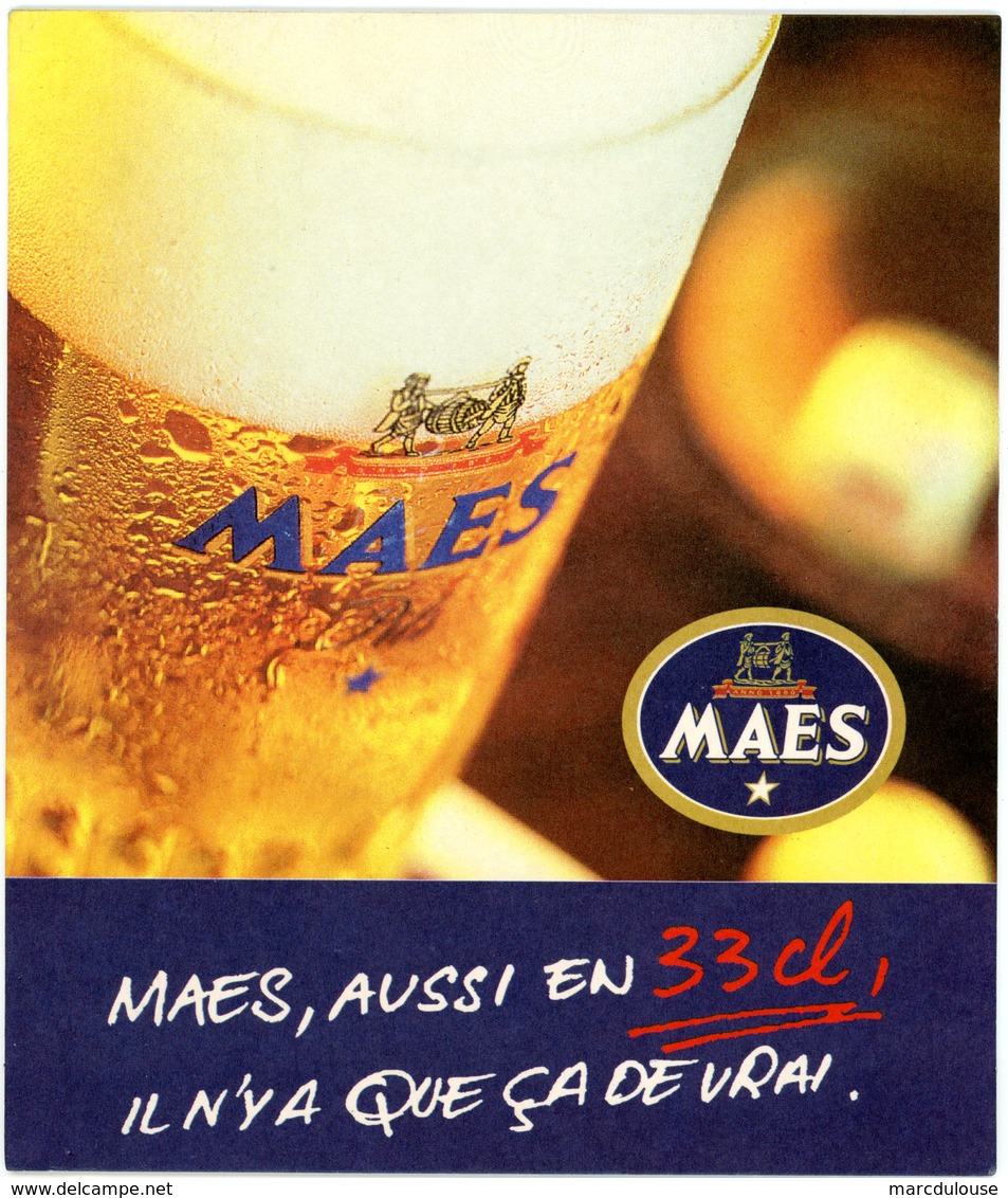 Belgium. Maes, Nu Ook In 33 Cl! De Smaak Van Een Echte Pint. Afmetingen - Dimensions: 180 Mm X 210 Mm. Aussi En 33 Cl. - Sous-bocks