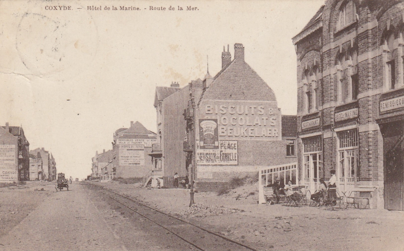 Koksijde , Coxyde , Hotel De La Marine Et Route De La Mer  ; Edit Desaix ,( Trés RARE ) - Koksijde