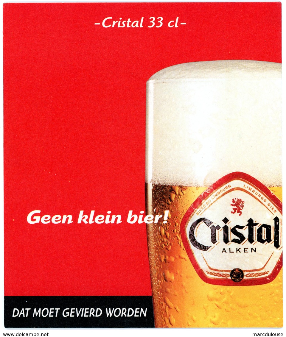 Belgium. Cristal Alken 33 Cl. Geen Klein Bier! Dat Moet Gevierd Worden. Afmetingen - Dimensions: 180 Mm X 210 Mm. - Sous-bocks