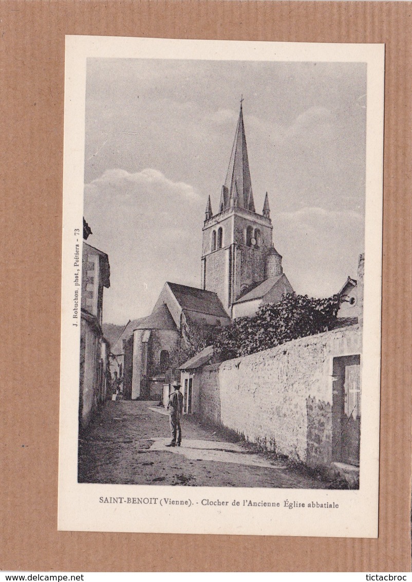 CPA 86, Saint-Benoit, Clocher De L'ancienne église Abbatiale, J.Robuchon, Poitiers - Saint Benoit