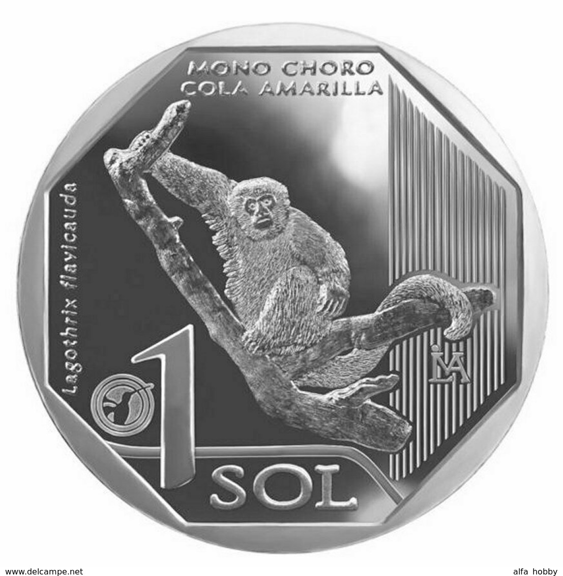 PERU 2019 , Monkey, 1 Sol , Uncirculated - Peru