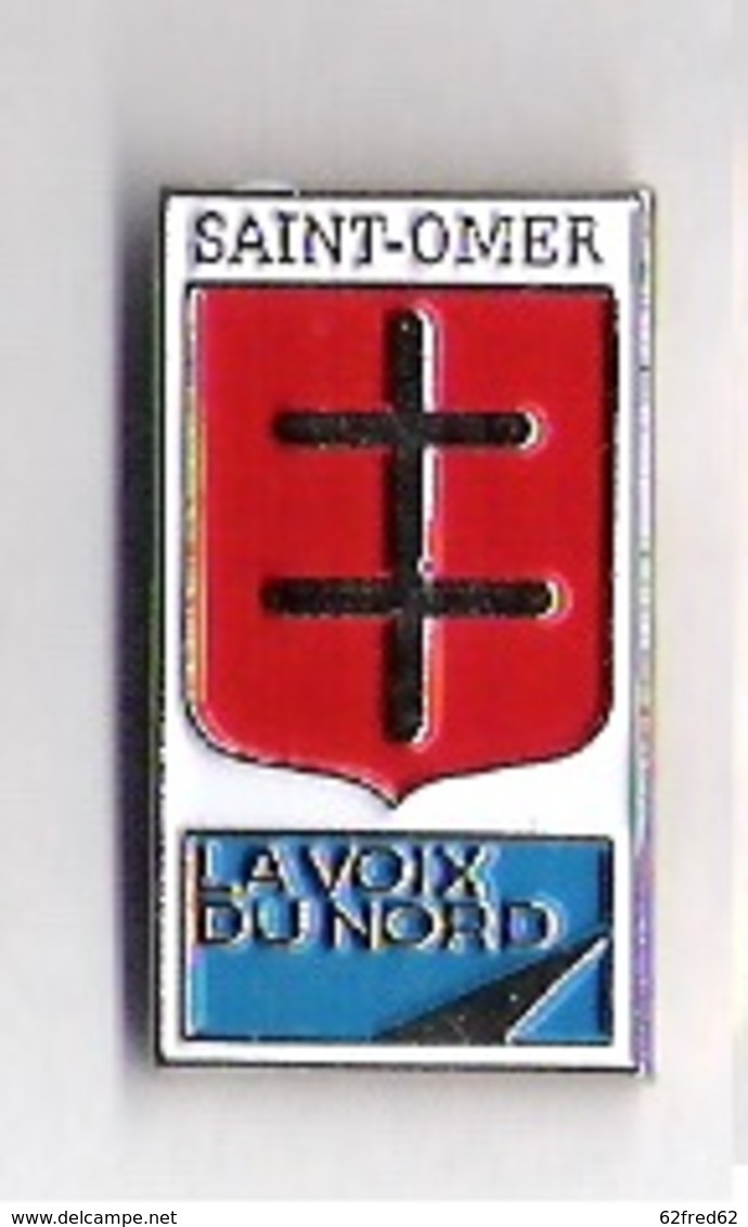 Pin's LA VOIX DU NORD - SAINT OMER - BLASON - Médias