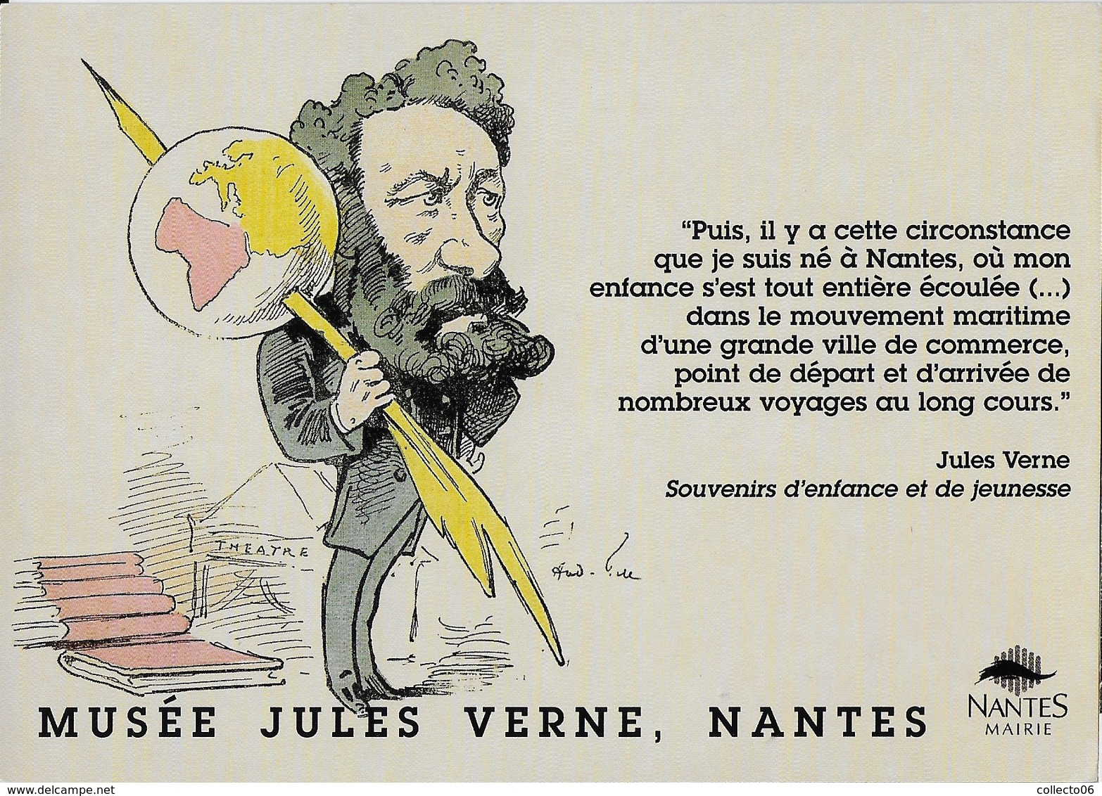 Carte Postale Publicitaire Du Musée Jules Verne à Nantes - Nantes