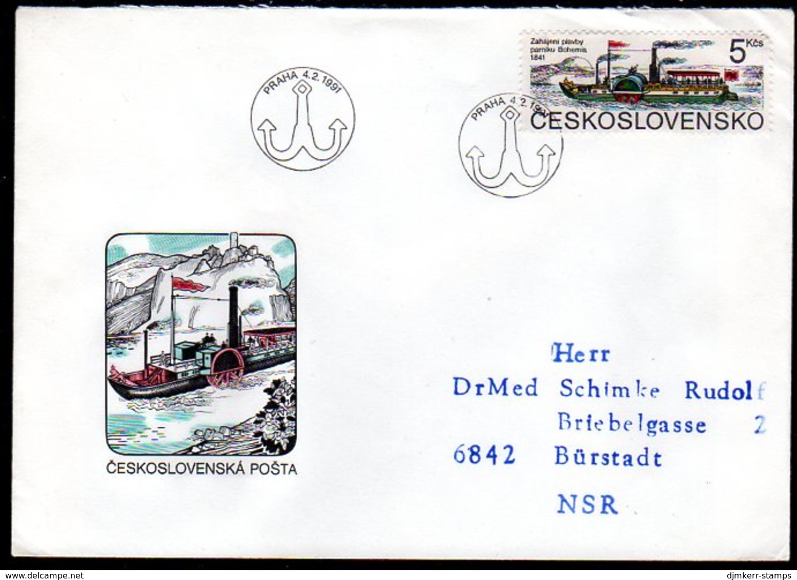 CZECHOSLOVAKIA 1991 Pleasure Steamers In Bohemia FDC   Michel 3078 - FDC