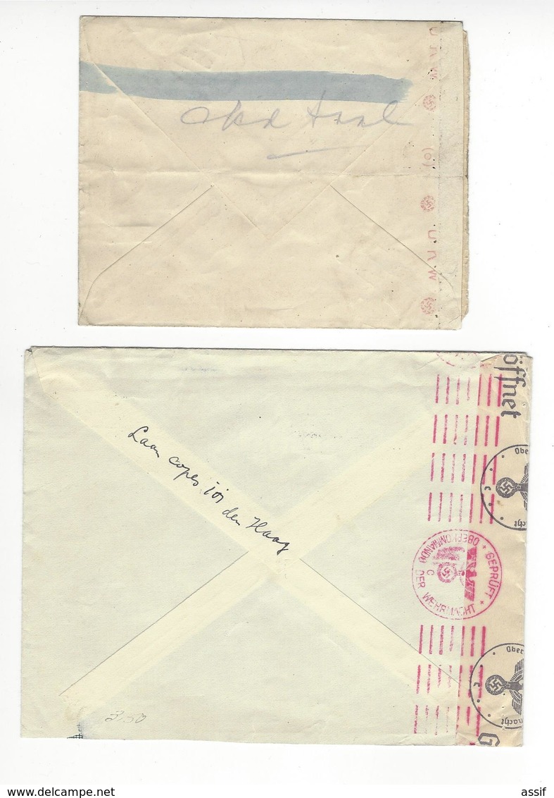 PAYS BAS 2 LETTRES CENSURE CENSOR Dont CONTROLE CHIMIQUE /FREE SHIP. R - Cartas & Documentos