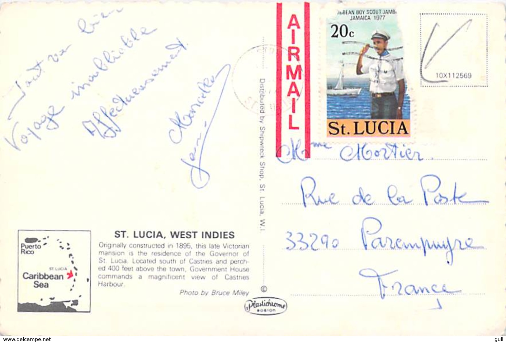 Amérique > Antilles > (Sainte-Lucie) ST LUCIA West Indies Government House ( Timbre Abimé  Stamp Damaged )   *PRIX FIXE - Sainte-Lucie