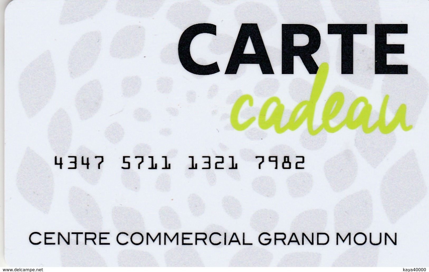 Carte Cadeau   ## Centre Commercial  Grand MOUN  ##    Gift Card, Giftcart, Carta Regalo, Cadeaukaart - Gift Cards