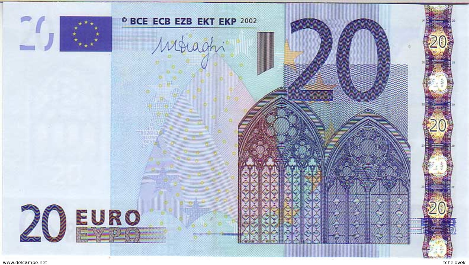 (Billets). 20 Euros 2002 Serie L, R026H3, N° L 42862628516,  Signature 3 Mario Draghi UNC - 20 Euro